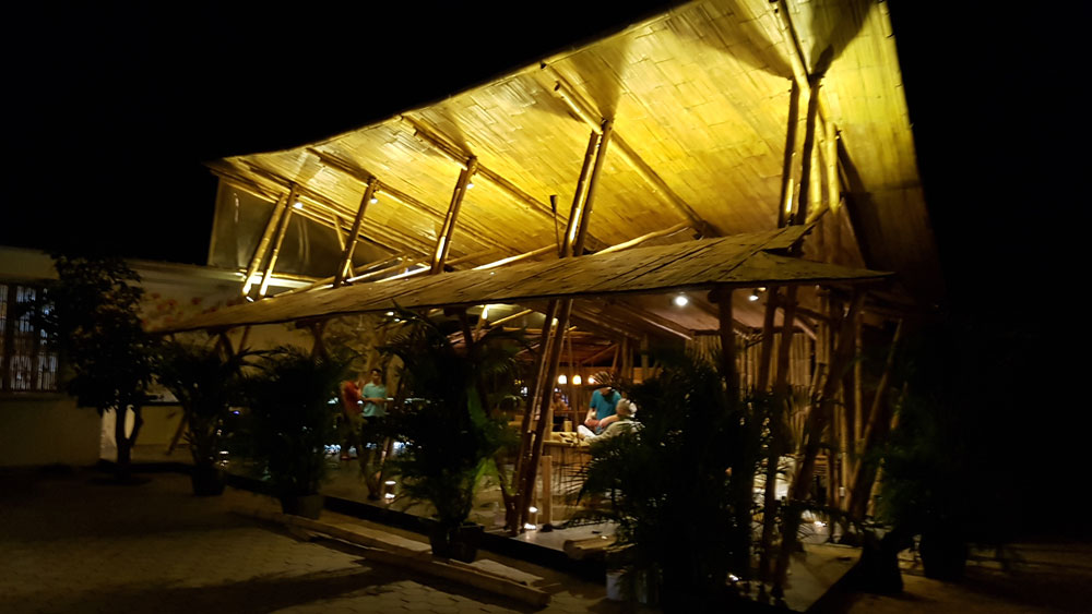 Bamboo Pavilion at night Cambodia South East Asia