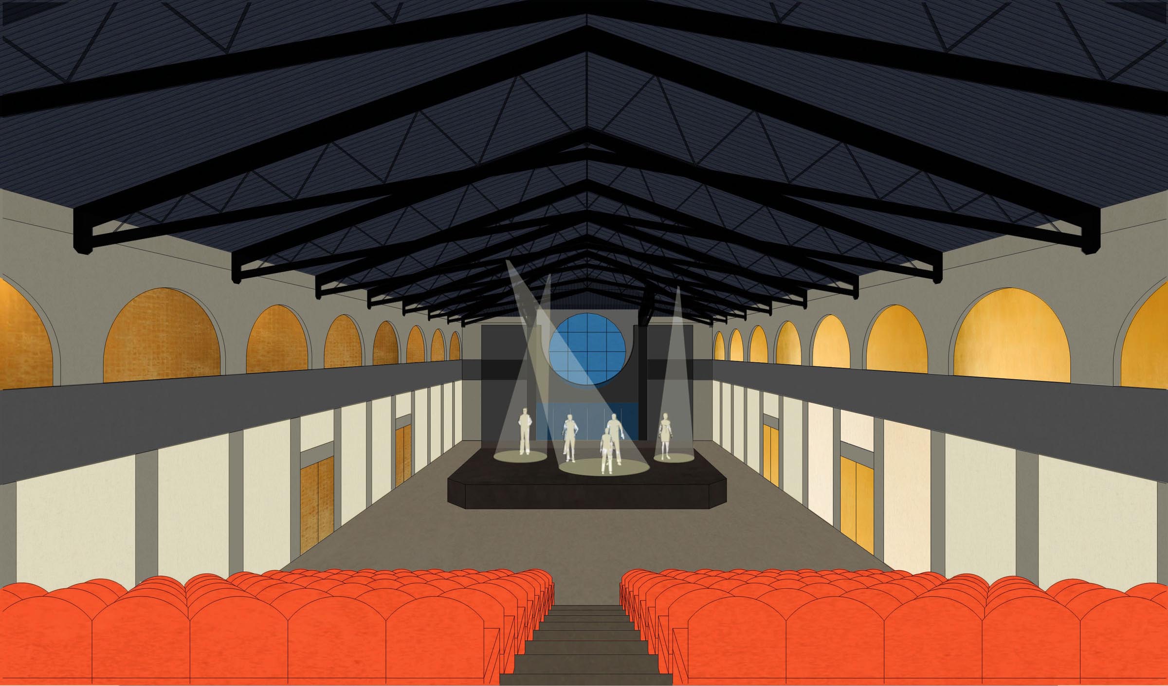 Theatre with gold-leaf lights